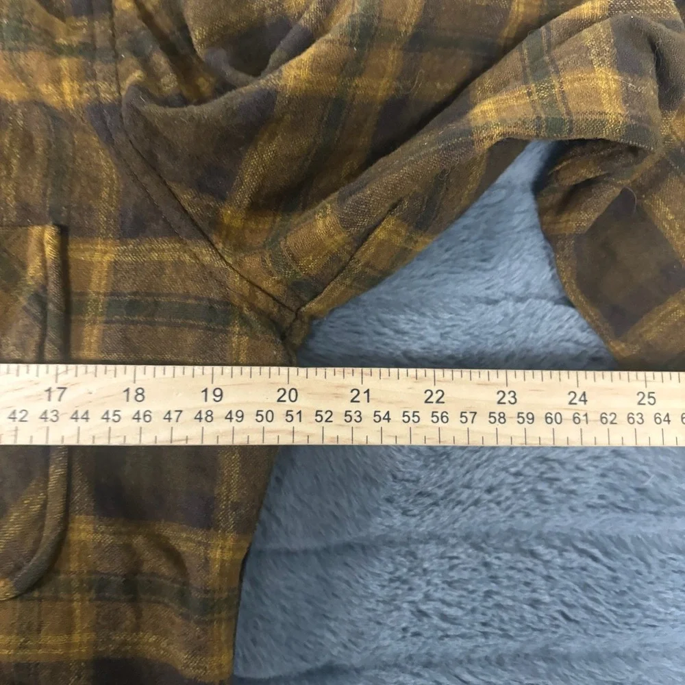 Vintage Pendleton Wool Plaid Chore Coat Mens Small Brown Gold Jacket 100% Wool